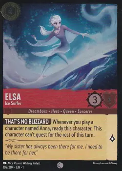 Cold Foil Elsa - Ice Surfer 109/204 Common Disney Lorcana - Image 1