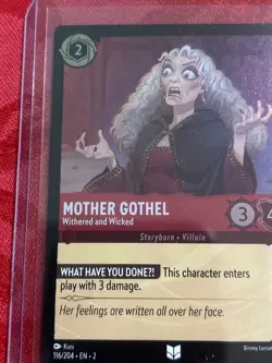 FOIL Disney Lorcana: Floodborn - Mother Gothel - Withered and Wicked - FOIL - Image 3