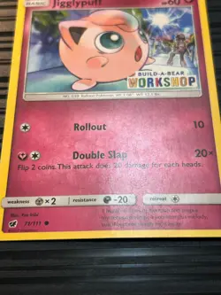 Build a Bear Pokemon Card Jigglypuff Promo Trading 71/111 2017 MP/DMG - Image 2