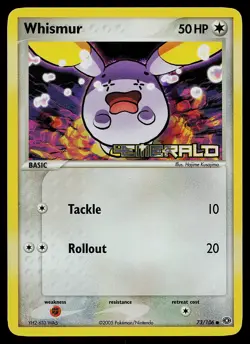 Pokemon Card - Whismur Emerald 73/106 Common Reverse Holo Stamped - Image 1