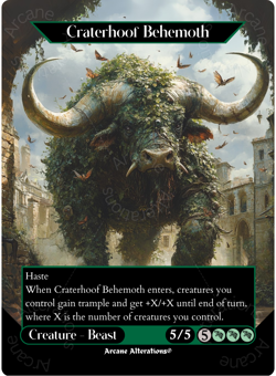 Craterhoof Behemoth - Full Art Altered Art Custom Proxy Cards - Image 1