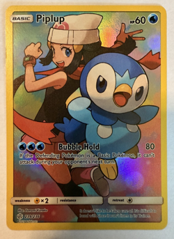 Pokemon TCG Piplup Holo Secret Rare Card Cosmic Eclipse 239/236 - Image 1