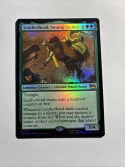 Leatherhead, Swamp Stalker Teenage Mutant Ninja Turtles Foil MTG Plus Bonus Card - Image 1