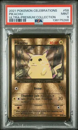 2021 CHARIZARD #4 & PIKACHU #58 POKEMON UPC CELEBRATIONS METAL CARD PSA 9 set - Image 4
