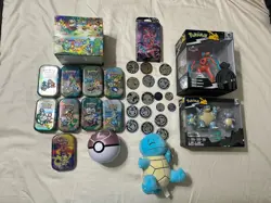 Pokemon Collector’s Lot - Tins, Coins, Cards, Figures - Love Ball Tin, Deoxys - Image 1