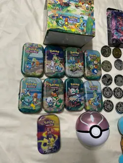 Pokemon Collector’s Lot - Tins, Coins, Cards, Figures - Love Ball Tin, Deoxys - Image 2