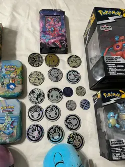 Pokemon Collector’s Lot - Tins, Coins, Cards, Figures - Love Ball Tin, Deoxys - Image 3