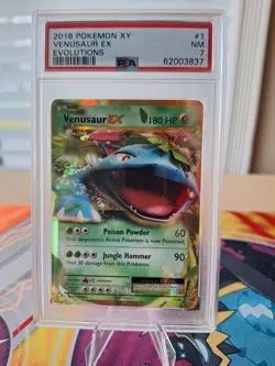 2016 Pokemon XY Evolutions #1/108 Full Art Venusaur EX PSA 7 Near Mint - Image 1
