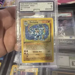 1999 POKEMON GAME BASE SET #8 MACHAMP-HOLO 1ST EDITION - Image 1