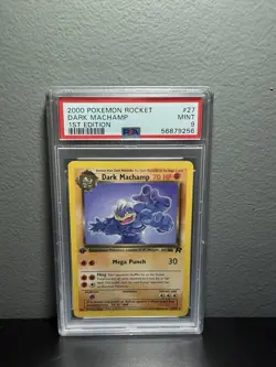 Vintage Pokemon Dark Machamp 27/82 Team Rocket 1st Edition PSA 9 2000 - Image 1