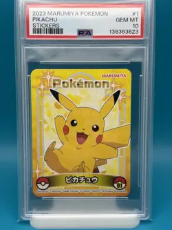 PSA 10 - 2023 MARUMIYA POKEMON STICKERS 1 PIKACHU - Image 1