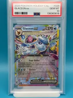 PSA 10 - 2025 POKEMON HOLIDAY CALENDAR 026 GLACEON EX - Image 1