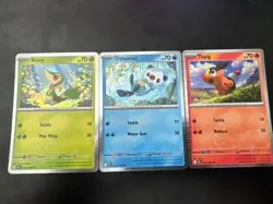 Pokemon Tepig 011/086 Snivy 001/086 Oshawott 021/086 Holo Black & White Poster - Image 1