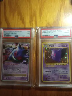 Pokemon Gengar LV.X Holo Platinum Arceus & Japanese Fossil PSA Graded Lot of 2 - Image 1