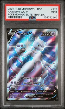 2022 Pokemon Swsh Black Star Promo Mewtwo V Fa Pokemon Go ETB PSA 9 - Image 1