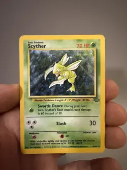 Pokemon TCG Scyther Jungle 10/64 Holo Unlimited Holo Rare - Image 1