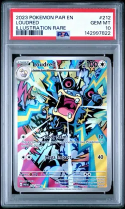 2023 Pokemon Par En-Paradox Rift Illustration Rare Loudred #212 PSA 10 - Image 1