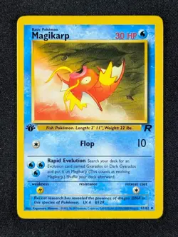2000 Pokemon MAGIKARP #47/82 Team Rocket 1st Edition Unlimited Uncommon English - Image 1