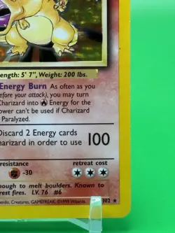 Charizard Base Set Unlimited Holo Rare 4/102 Pokemon TCG LP - Image 5