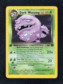 2000 Pokemon DARK WEEZING #31/82 Team Rocket 1st Edition Unlimited Rare English - Image 1