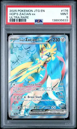 2025 POKEMON JTG EN-JOURNEY TOGETHER 176 HOP'S ZACIAN EX ULTRA RARE PSA 9 - Image 1