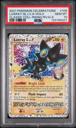 Pokemon Luxray GL LV.X Celebrations Classic Coll. Rising Rivals #109 PSA 10 - Image 1