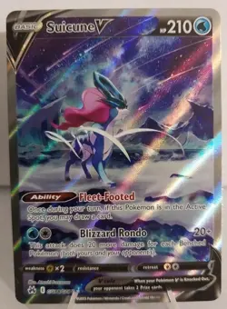 Suicune V GG38/GG70 Crown Zenith Galarian Gallery Full Art Pokemon Card NM - Image 1