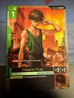 Gundam Card Game Heero Yuy C+ ST02-010 Wings of Advance USA Seller English - Image 1