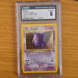 Gengar Fossil Holo Rare 1st Edition CGC 8 Pokemon TCG Card 1999 5/62 VERY CLEAN - Image 1