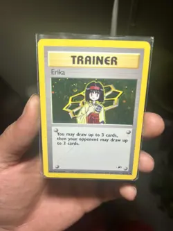 Erika Trainer Card 16/132 Holo Pokemon Gym Heroes Swirl - Image 1