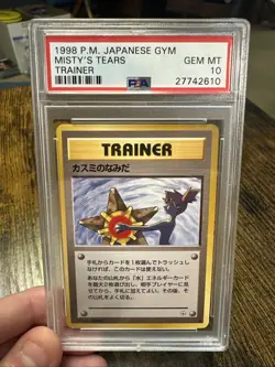 1998 Pokemon Japanese Gym Misty's Tears Trainer PSA 10 Banned Card - Image 1