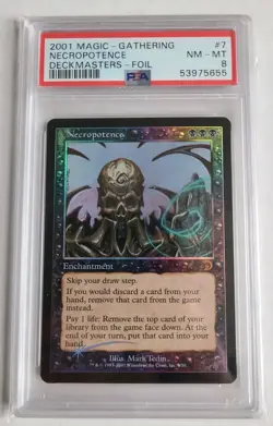 MTG Vintage FOIL Necropotence PSA 8 NM-MT 2001 Deckmasters English Card RARE! - Image 1
