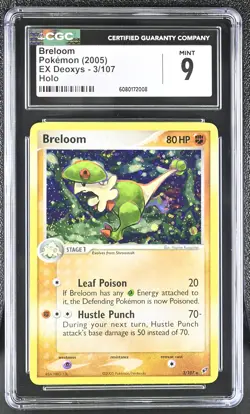 CGC 9 MINT Breloom 2005 EX Deoxys 3/107 Holo Pokemon Card - Image 1