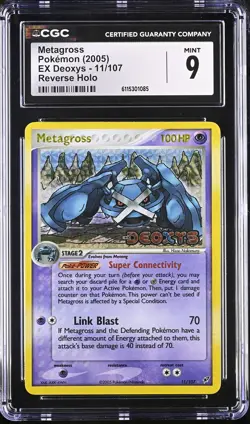 CGC 9 MINT Metagross 2005 EX Deoxys 11/107 Reverse Holo Stamped Pokemon Card - Image 1