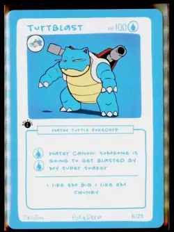 1st Edition Pokederp Turtblast - Blastoise 6/25 Custom Derpy Card! - Image 1