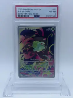 2025 Pokemon Bulbasaur #133 PSA 8 Illustration Rare IR Graded Card - Image 1