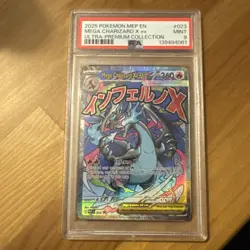 2025 POKEMON MEP EN-ME BLACK STAR PROMO #023 MEGA CHARIZARD X EX PSA 9 - Image 1