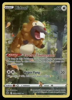Bidoof Ultra Rare Crown Zenith: Galarian Gallery GG29/GG70 NM Pokemon TCG - Image 1