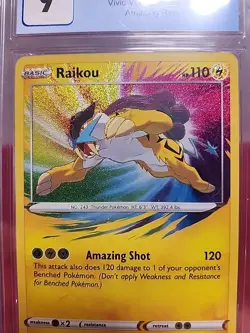 Pokemon Raikou 050/185 Amazing Rare 2020 Vivid Voltage CGC 9 Mint - Image 2