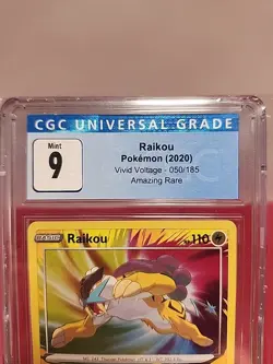 Pokemon Raikou 050/185 Amazing Rare 2020 Vivid Voltage CGC 9 Mint - Image 4