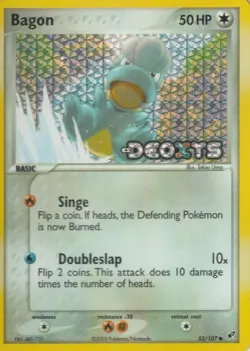 2005 Pokemon EX Deoxys Bagon [Reverse Holo] #52/107 NM MT Stamped - Image 1