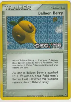 2005 Pokemon Deoxys Balloon Berry [Reverse Holo] #84/107 NM MT Stamped - Image 1