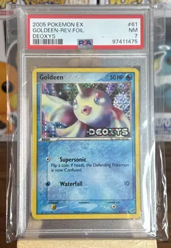 Pokemon 2005 Goldeen 61/107 EX Deoxys Reverse Holo STAMPED PSA 7 - Image 1