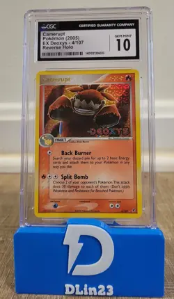 2005 POKEMON EX DEOXYS CAMERUPT REVERSE HOLO 4/107 CGC 10 GEM MINT - Image 1