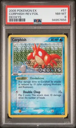 2005 POKEMON EX DEOXYS #57 CORPHISH-REVERSE FOIL PSA 8 - Image 1