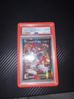 2015 POKEMON XY DOUBLE CRISIS #15 FULL ART/TEAM MAGMA'S GROUDON EX PSA 8 - Image 1