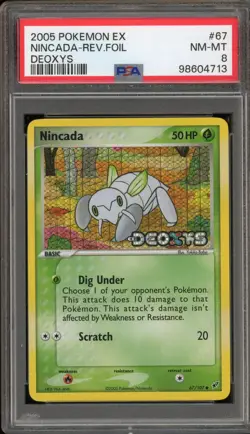 Pokemon Nincada EX Deoxys Reverse Holo #67 PSA 8 - Image 1
