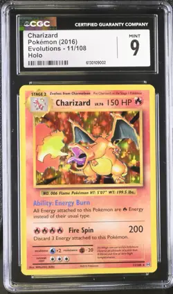 Pokemon Charizard XY Evolutions Holo Rare #11 CGC 9 Mint - Image 1