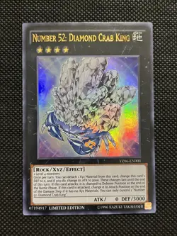 Number 52: Diamond Crab King YZ06-EN001 Ultra Rare Limited Edition Light Play - Image 1