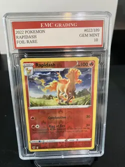 RAPIDASH HOLO FOIL 2022 Pokemon RARE #22/189 Card GRADED 10 MINT - Image 1